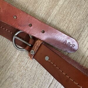 Abercrombie & Fitch Brown Leather Belt with Silver Buckle